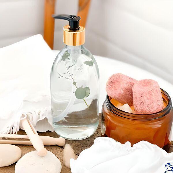 Distributeur de savon en verre blanc 500ml thumbnail