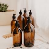 Distributeur de savon noir 500ml verre ambré thumbnail