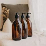 Distributeur de savon noir 500ml verre ambré thumbnail