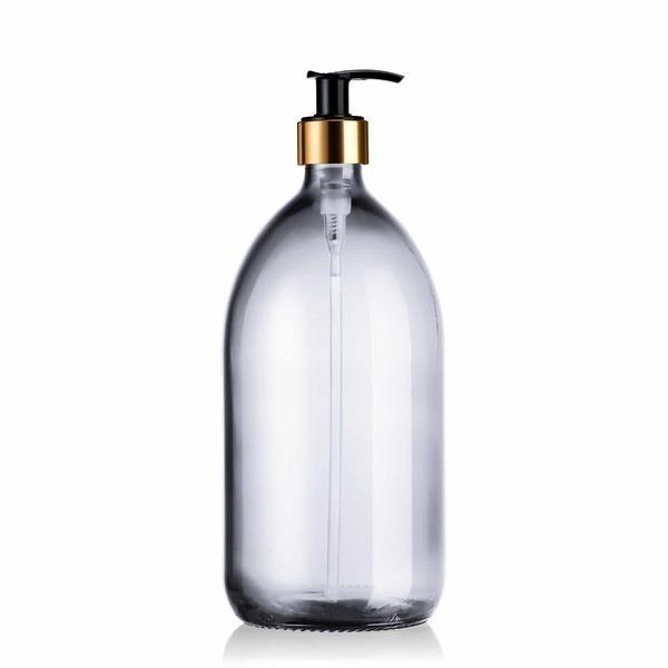 Distributeur de savon or 1L verre blanc
