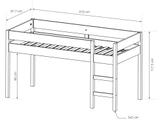 Lit mezzanine mi-hauteur Alto 90x200 Blanc thumbnail