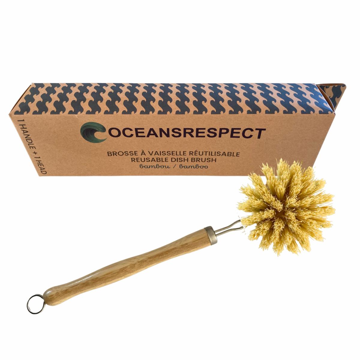 Brosse à vaisselle réutilisable - Bambou - Poils souples (Sisal) thumbnail
