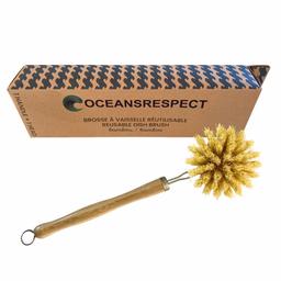 Brosse à vaisselle réutilisable - Bambou - Poils souples (Sisal)