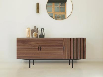 Buffet tasseaux noyer massif 3 portes