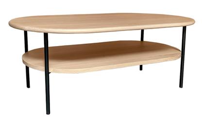 Table basse chêne blanchi et métal