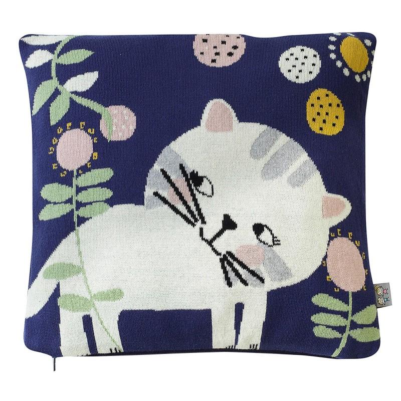 Taie de coussin en tricot de coton, Chaton thumbnail