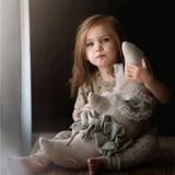 Trophée mural enfant en lin Lune Venise Beige thumbnail