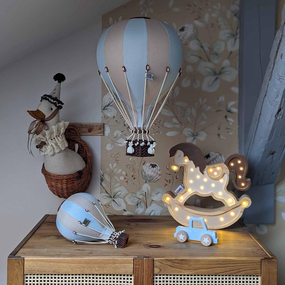 Montgolfière décorative Beige et bleu Beige S thumbnail