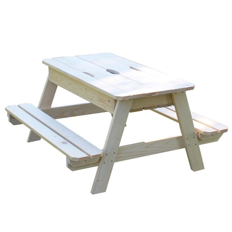 Table pique-nique pour enfants en bois brut thumbnail