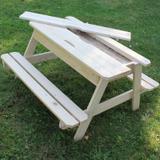 Table pique-nique pour enfants en bois brut thumbnail