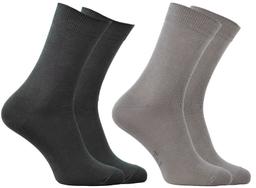 2 paires de chaussettes fines 98% coton bio gris/gris T39-42