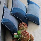 Coussin tissé en coton bleu 40x40 - NHA SRA thumbnail