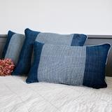 Coussin tissé en coton bleu 40x40 - NHA SRA thumbnail
