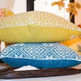 Coussin bleu gris 40x50 en coton thumbnail