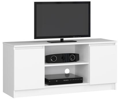 Meuble TV 2 Portes 1 Étagère - Blanc
