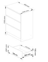 Buffet K60 3 Tiroirs Clp - Blanc thumbnail