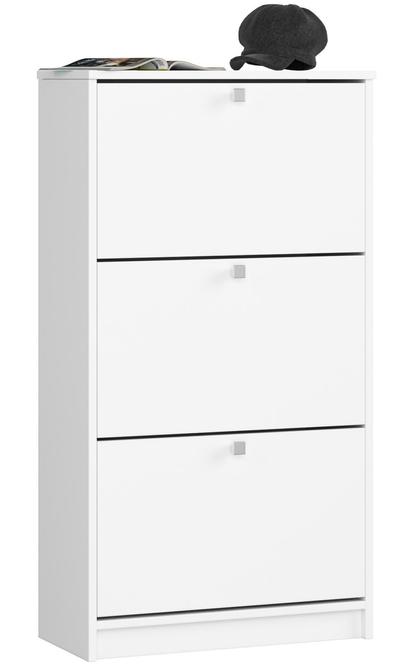 Armoire à chaussures 3 portes basculantes - Blanc
