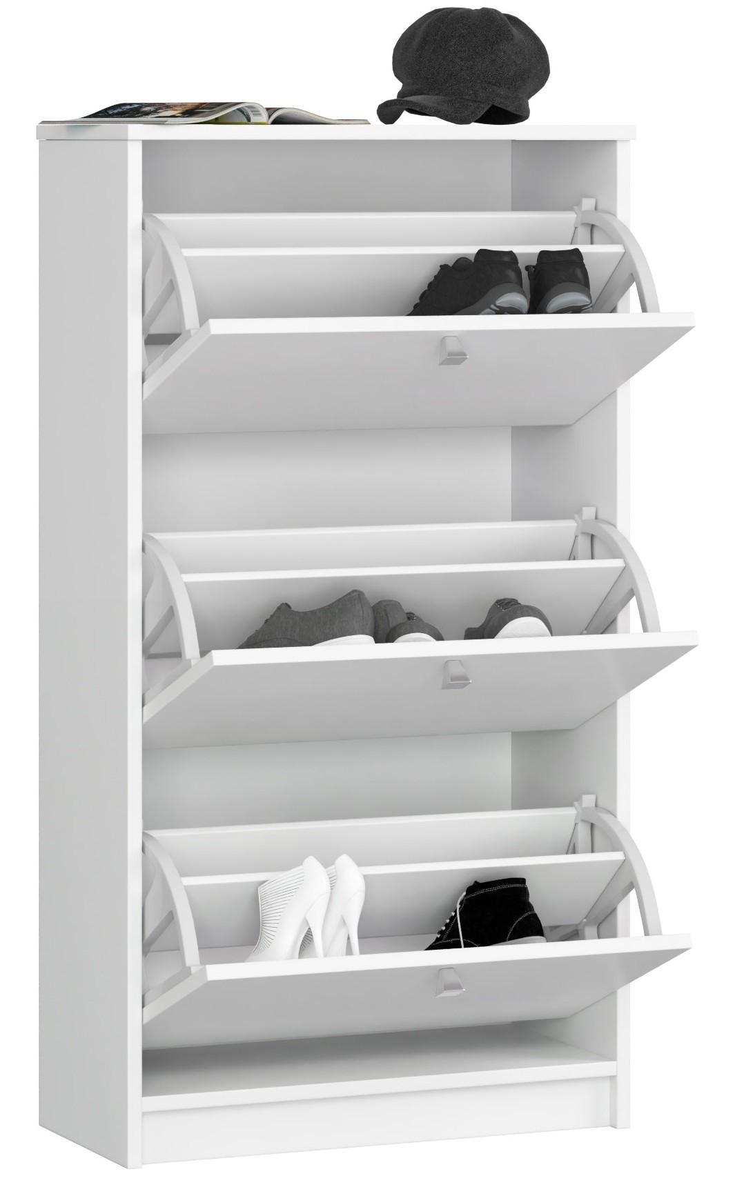 Armoire à chaussures 3 portes basculantes - Blanc thumbnail