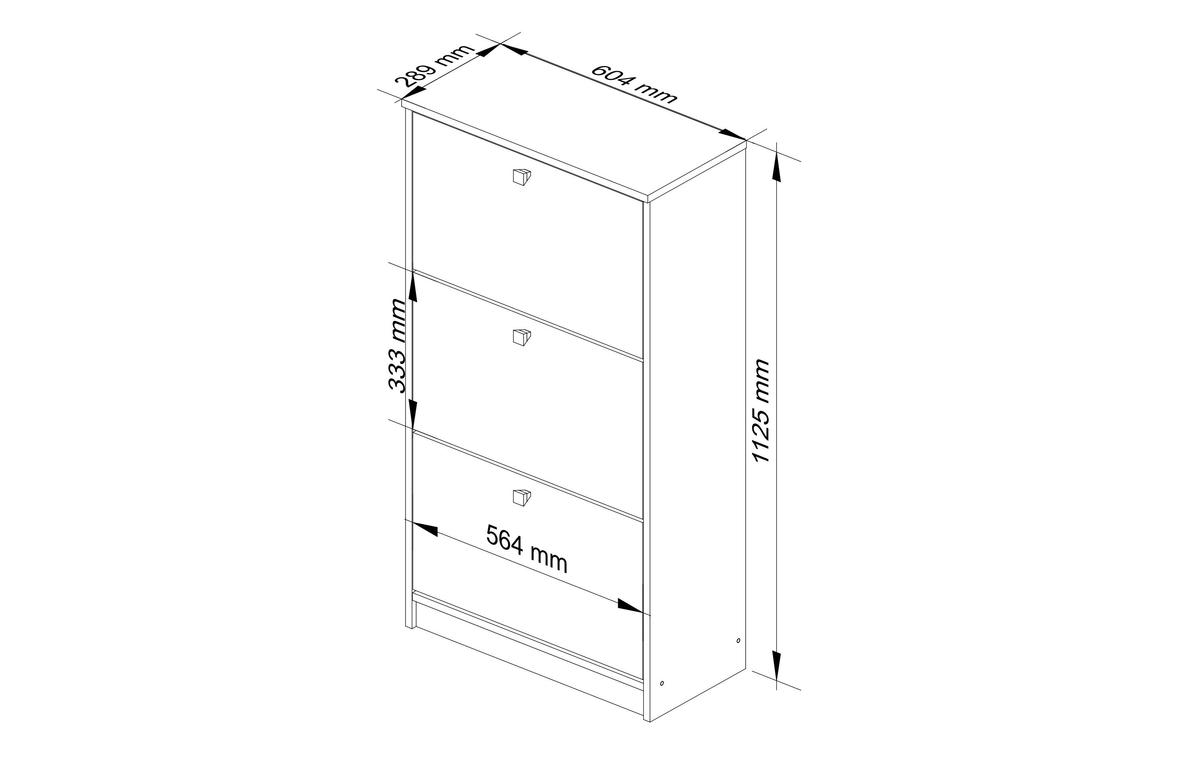 Armoire à chaussures 3 portes basculantes - Blanc thumbnail