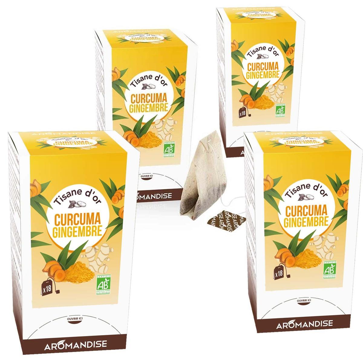 Tisane bio au Curcuma et gingembre 72 sachets