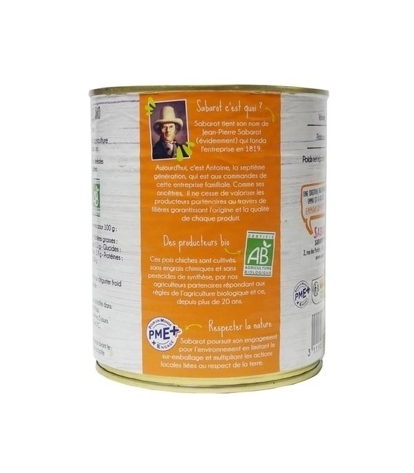 Pois chiches bio en conserve - boîte 460g - Sabarot thumbnail