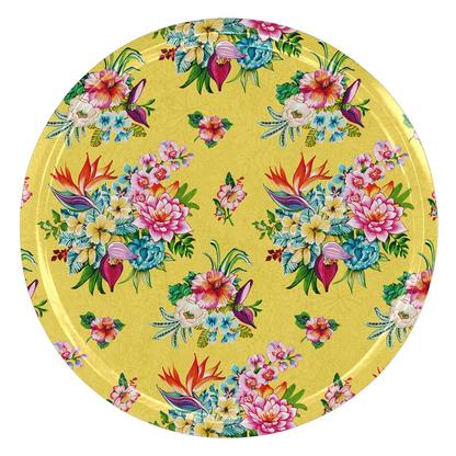 Plateau rond TAÏNA jaune Ø46cm