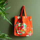Tote bag velours HANAMI orange thumbnail