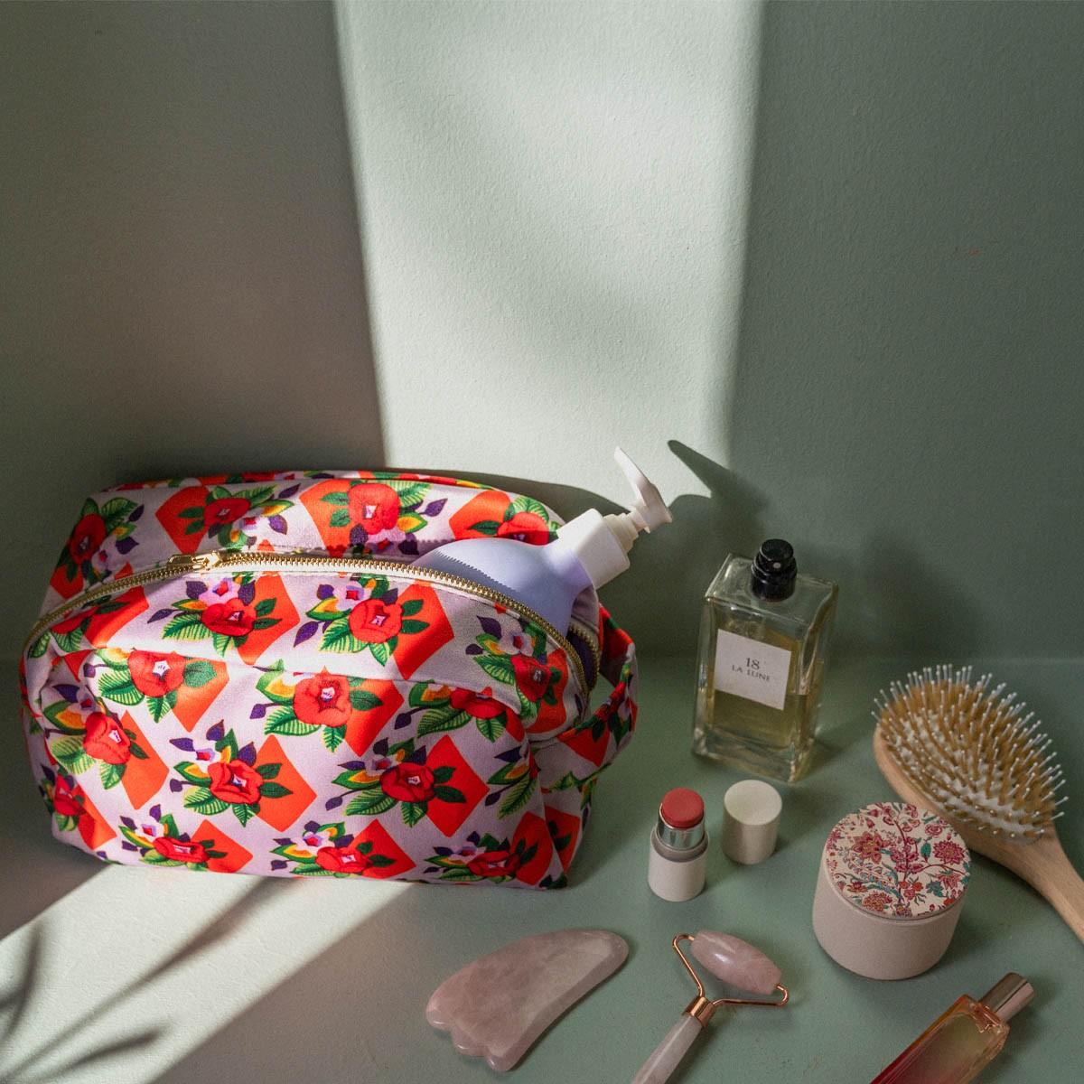 Trousse de toilette velours Suzie lila thumbnail