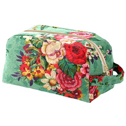 Trousse de toilette velours Mia vert