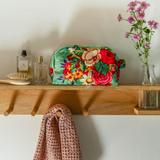 Trousse de toilette velours Mia vert thumbnail