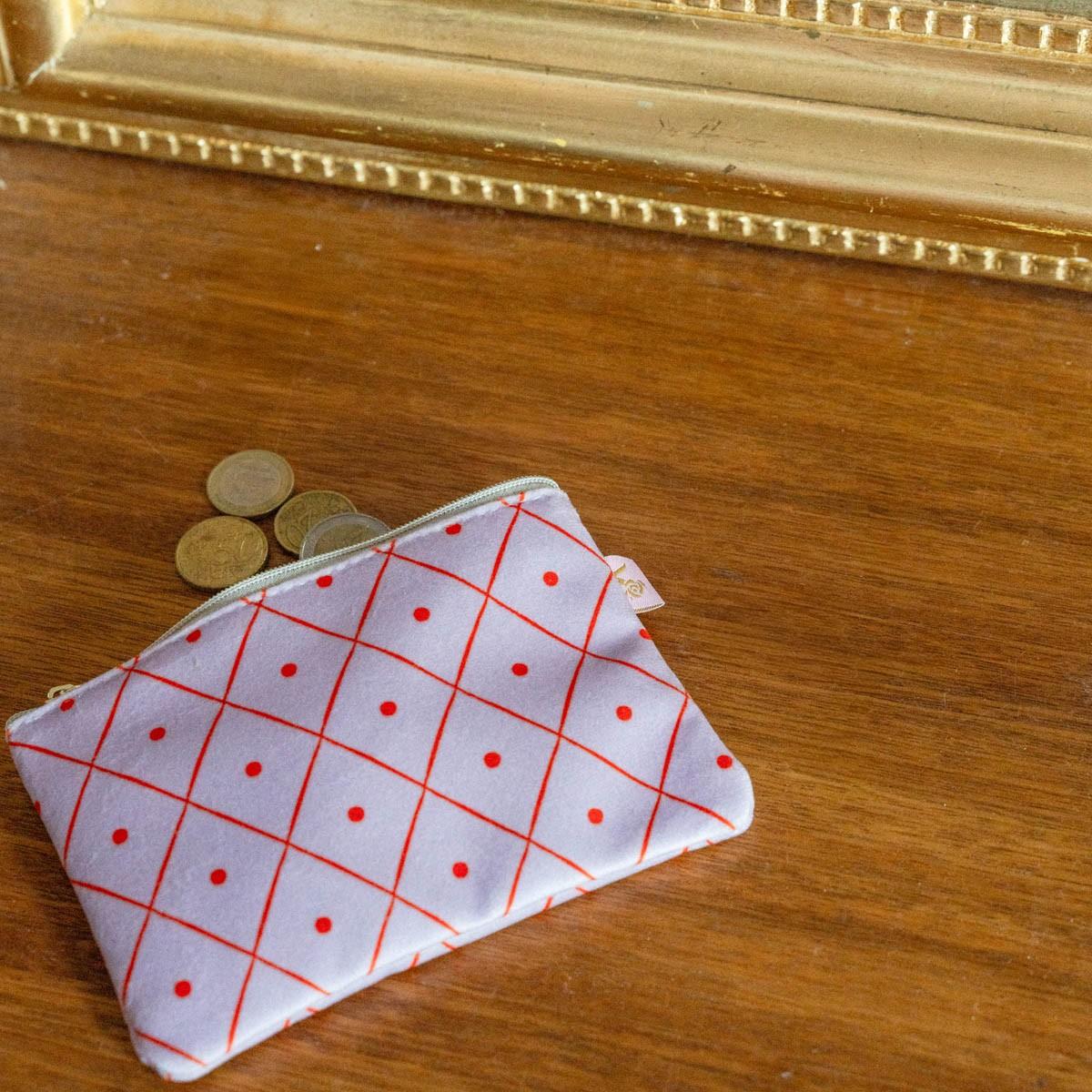 Porte-monnaie velours SAMBA lila thumbnail