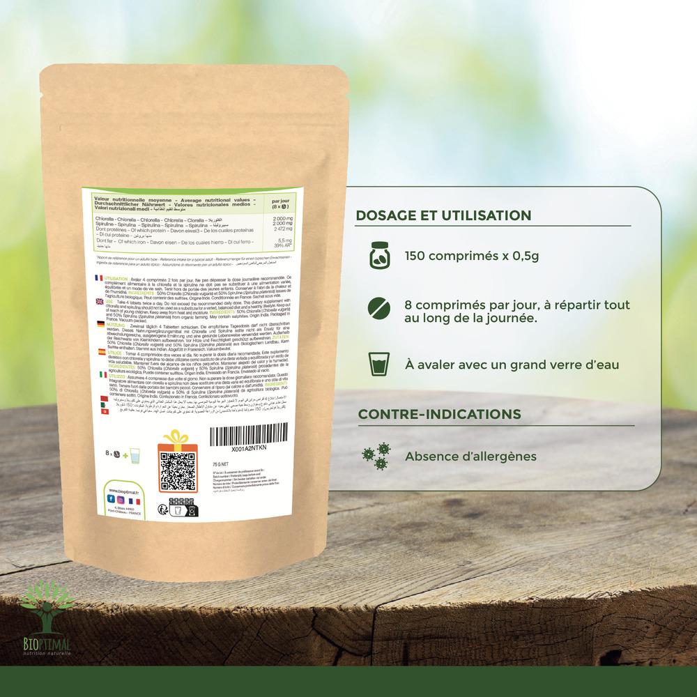 Spiruline & Chlorelle Bio - 150 Comprimés thumbnail