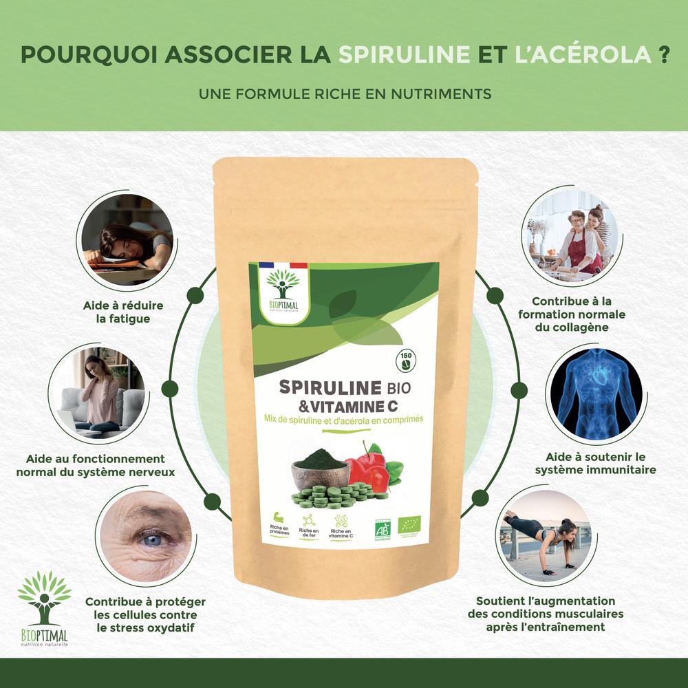 Spiruline Bio & Vitamine C - 150 comprimés thumbnail