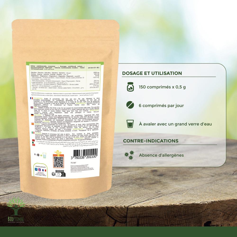 Spiruline Bio & Vitamine C - 150 comprimés thumbnail