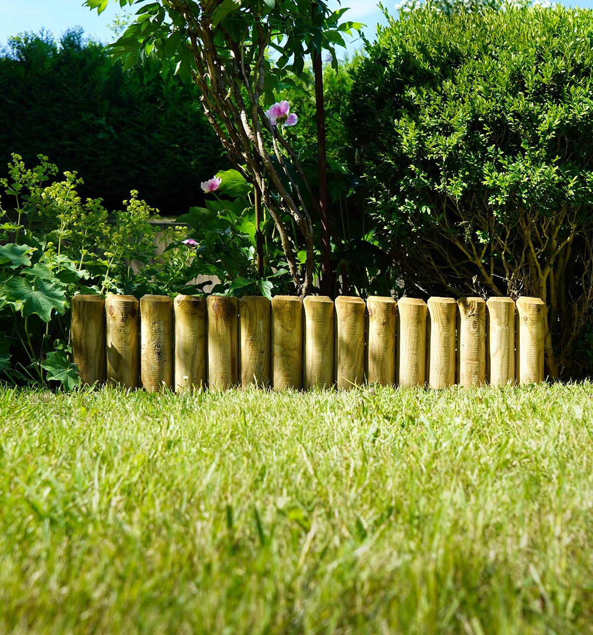 Bordure en bois gros rondins QUEBEC thumbnail