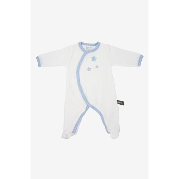 Pyjama bébé Coton Bio blanc motifs étoiles thumbnail