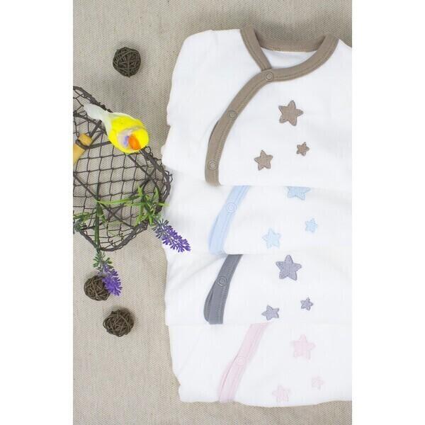 Pyjama bébé Coton Bio blanc motifs étoiles thumbnail