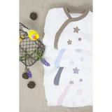 Pyjama bébé Coton Bio blanc motifs étoiles thumbnail