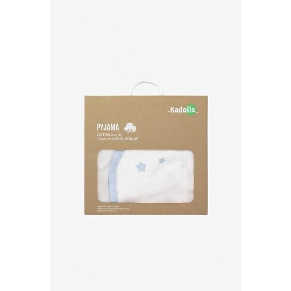 Pyjama bébé Coton Bio blanc motifs étoiles thumbnail