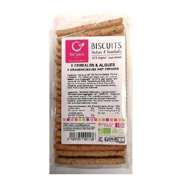 Biscuit 5 céréales algues 250g