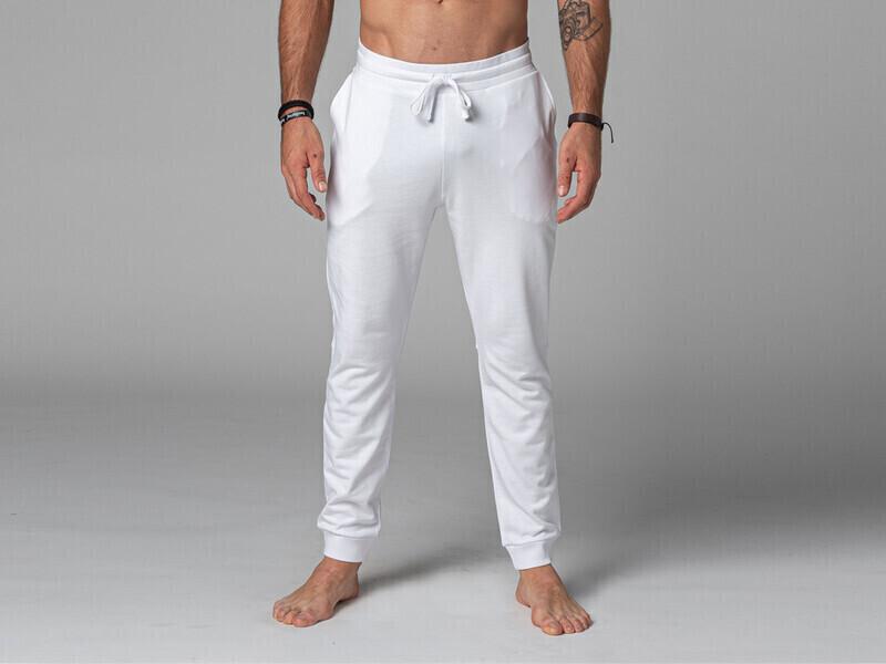 Pantalon de Yoga Homme Jogger blanc - 100 % Coton Bio - M thumbnail