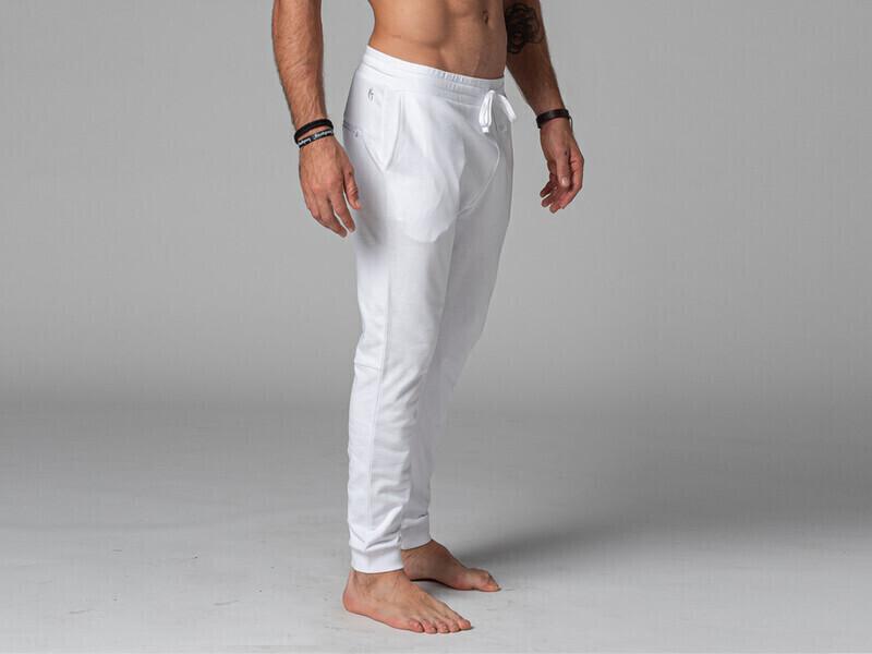 Pantalon de Yoga Homme Jogger blanc - 100 % Coton Bio - M thumbnail