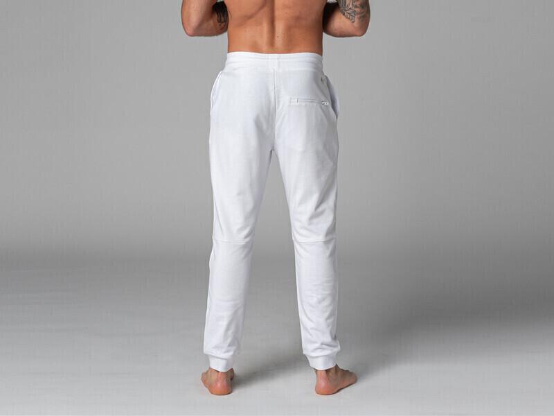 Pantalon de Yoga Homme Jogger blanc - 100 % Coton Bio - M thumbnail