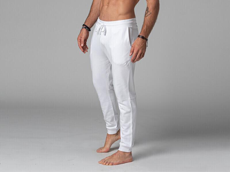 Pantalon de Yoga Homme Jogger blanc - 100 % Coton Bio - M thumbnail