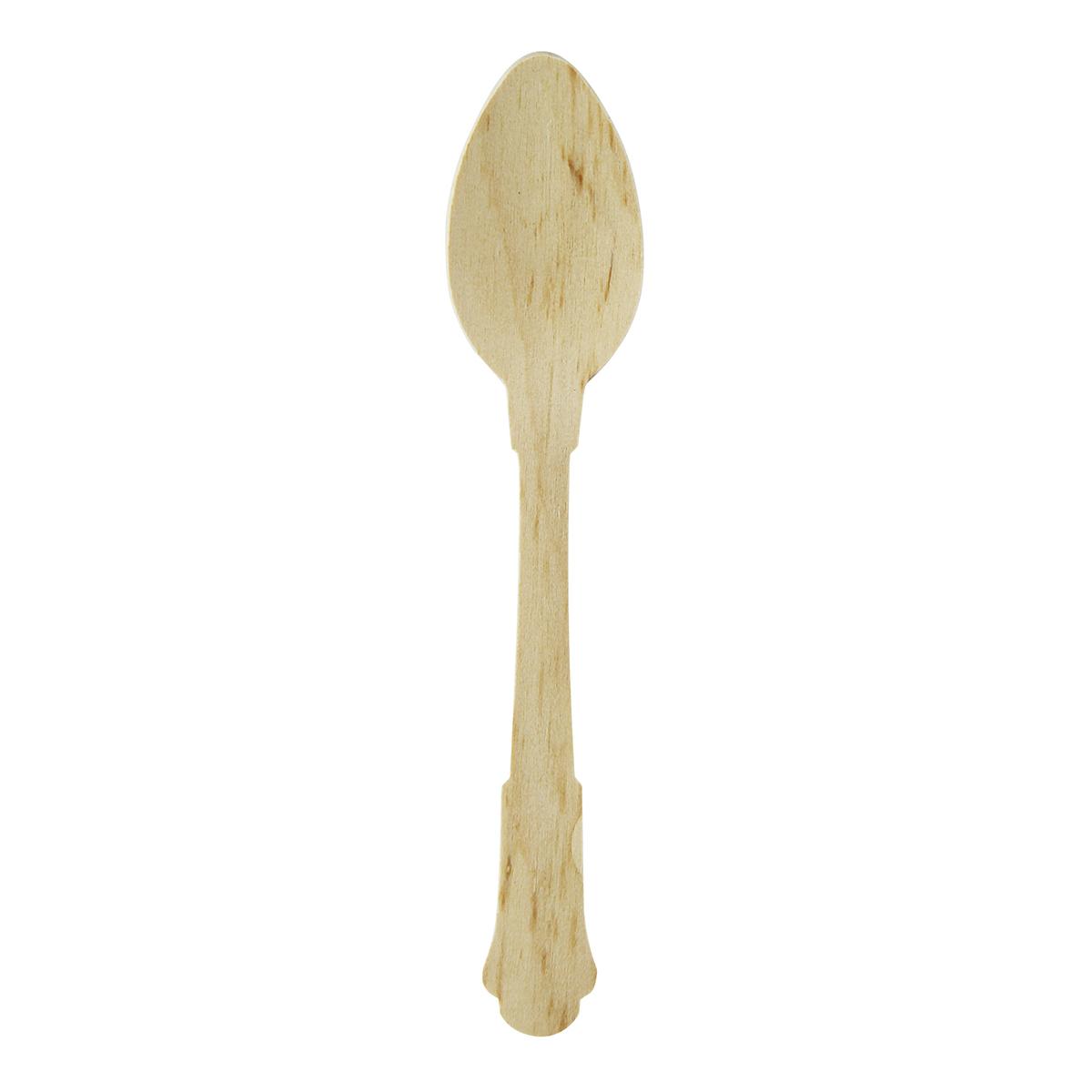 Petite cuillère en bois "Baroque" 12 cm - 100 unités
