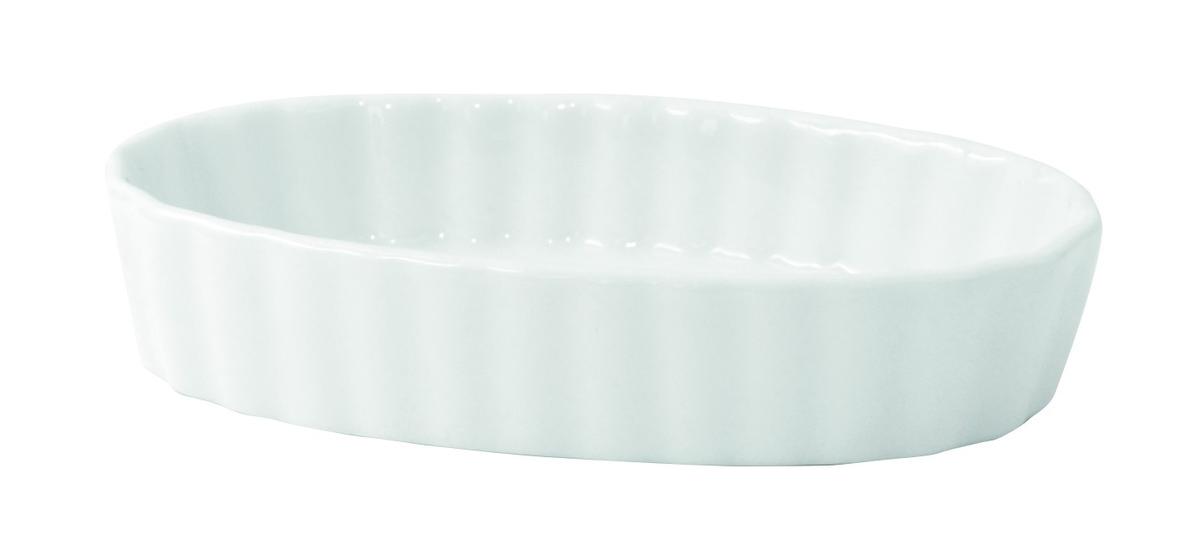 Mini moule ovale en porcelaine blanche 10x5,8x2cm - 4u